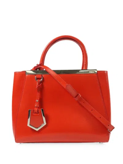 Pre-owned Fendi 2jours Leather Shoulder Bag In Red