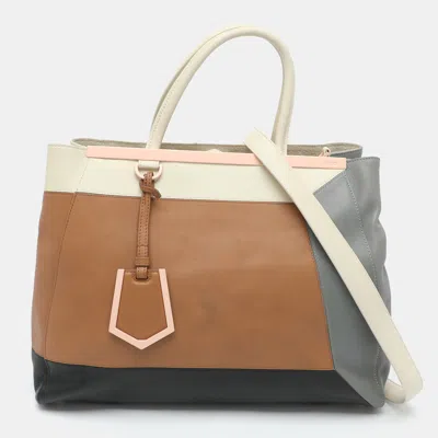 Pre-owned Fendi 2jours Medium Multicolor Leather Tote