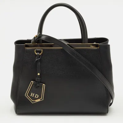 Pre-owned Fendi 2jours Petite Black Leather Tote