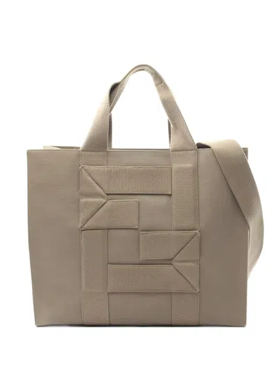 Pre-owned Fendi 2way Canvas Tote Bag In Neutral
