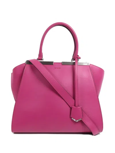 Pre-owned Fendi 3 Jours Leather Tote Bag In Pink