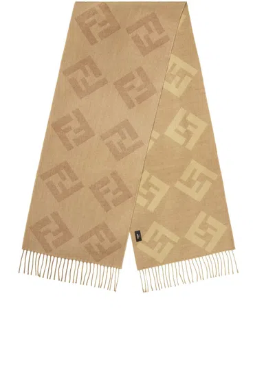 Fendi 35x180 Ff Oblique Fon Scarf Accessories In Brown