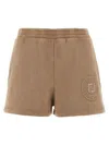 Fendi Cotton Shorts With Elastic Waistband And Side Pockets In Brown