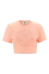Fendi Women Pink Cotton T-shirt