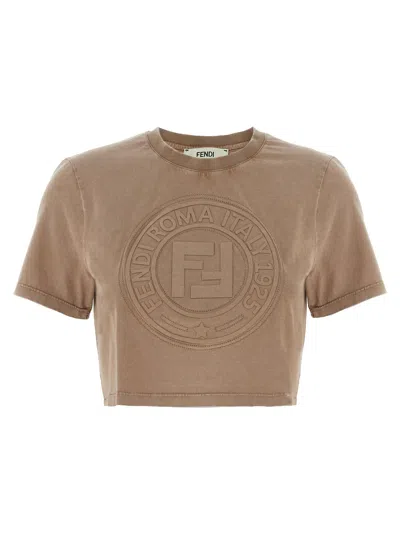 Fendi 3d ' Roma' T-shirt In Brown