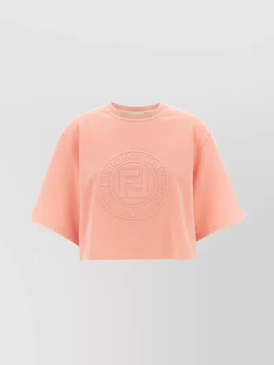 FENDI 3D NECKLINE SHORT SLEEVES SWEATSHIRT