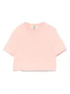 Fendi Peach Crewneck Cropped T-shirt In Multicolor