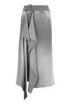 Fendi Satin Draped Midi Skirt