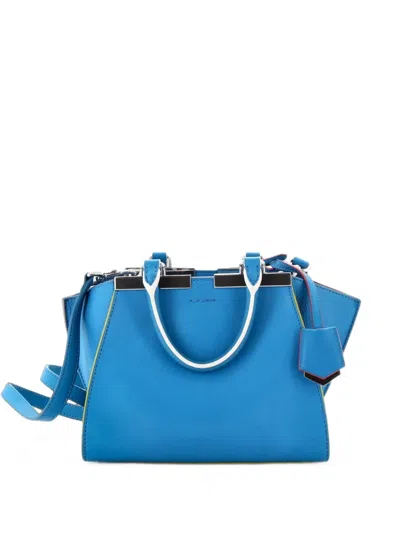 Pre-owned Fendi 3jours Bag Leather Mini Crossbody Bag In Blue