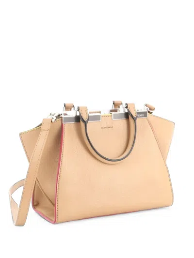 Pre-owned Fendi 3jours Bag Leather Mini Crossbody Bag In Brown