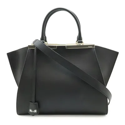 Pre-owned Fendi 3jours Black Leather Handbag Shoulder Bag ()