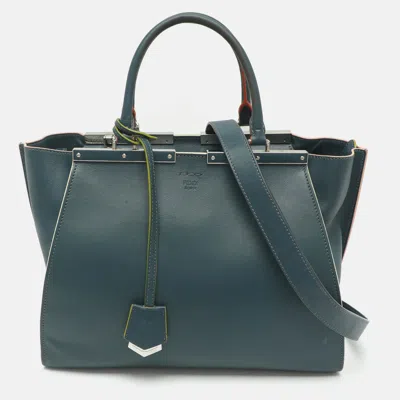 Pre-owned Fendi 3jours Medium Blue Leather Tote