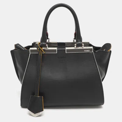 Pre-owned Fendi 3jours Petite Black Leather Tote