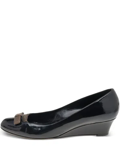 Pre-owned Fendi 40mm Patent Wedge Pumps