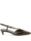 Fendi 40mm Slingback Pointed-toe Heeled Pumps In Black