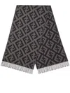Fendi 45x170 Jacq Ff Macro Scarf Accessories In Black