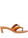 Fendi Toe Open Strappy Sandals Textured Finish In Brown