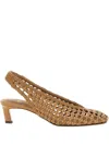 Fendi Scarpe Con Tacco In Pelle Cammello Donna In Brown