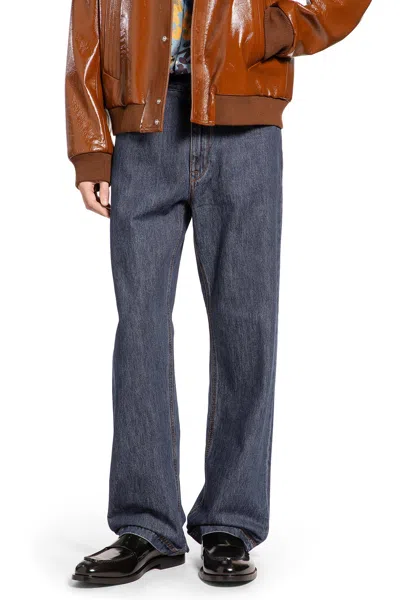 Fendi 5 Pocket Straight Jeans In Blue