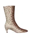 Fendi 50mm Snakeskin-print Boots In Brown