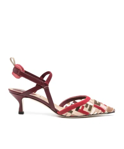 Fendi Colibri Lite Ff Mesh Slingback Flat Pumps In Multi