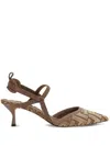 Fendi Colibrì Lite Slingbacks In Ff Fabric In Brown