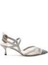 Fendi Colibri Lite Slingback In Green Matcha Ff Mesh Women In Green