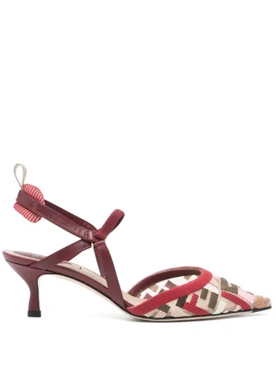 Fendi Colibri Lite Ff Mesh Slingback Flat Pumps In Multi