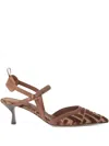 Fendi Colibrì Lite Slingbacks In Ff Fabric In Brown