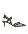 Fendi Colibri Ff Mesh Slingback Kitten-heel Pumps In Multi