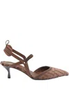 Fendi Colibrì Lite Slingbacks In Ff Fabric In Brown