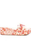 Fendi 55mm Sunshine Floral-print Sandals In Multi