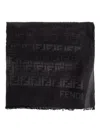 Fendi Rectangular Stole 65x200 Fringed Edges In Brown