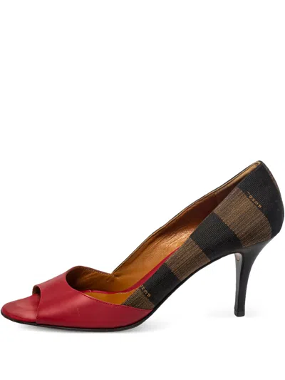 Pre-owned Fendi 80mm Peep-toe Heeled Pumps