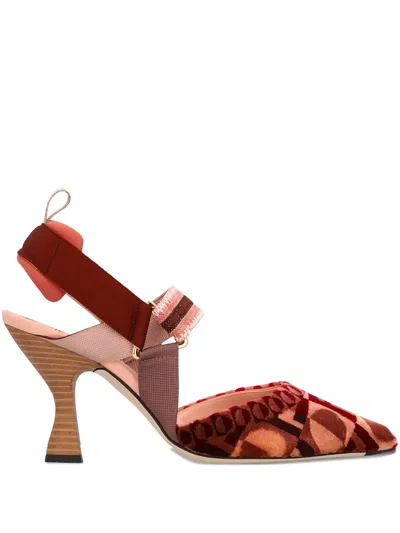 FENDI 85MM COLIBRI SLINGBACK PUMPS