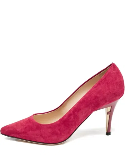 Pre-owned Fendi 85mm Suede Heeled Pumps In Pink