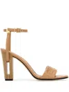 Fendi Delfina Sandals In Camel Leather In Neutrals