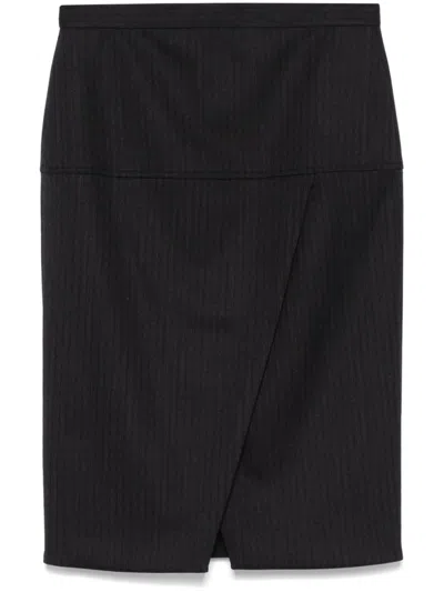 Fendi Pinstripe Skirt In 黑色