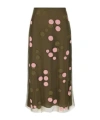 Fendi Sheer Overlay Embroidered Tulle Skirt In Green