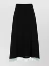 Fendi A-line Skirt With Contrasting Hem And Tie Detail In Black
