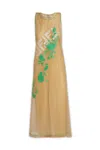 Fendi Roses Sleeveless Midi Dress In F1ktm