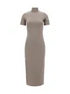 Fendi Dove Grey Ff Viscose Dress In Ash
