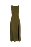Fendi Abito In Sablé Verde Oliva Donna