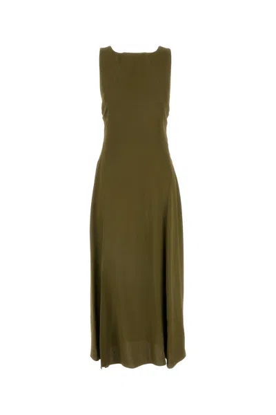 FENDI ABITO IN SABLÉ VERDE OLIVA DONNA
