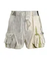 Fendi Abstract-print Two-pocket Shorts In Gray