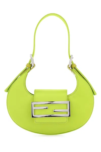 Fendi Acid Green Leather Mini  Cookie Handbag