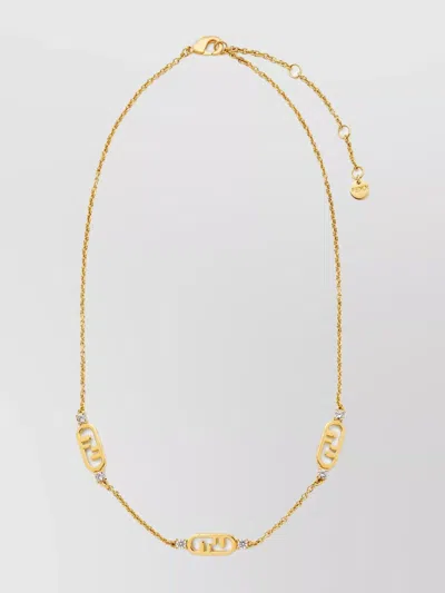FENDI ADJUSTABLE CHAIN NECKLACE O' LOCK DESIGN
