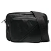 Fendi Black Crossbody Bag With Ff Motif In Leather Man In Black