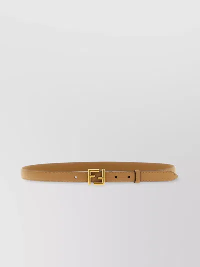 Fendi Adjustable Ff Logo Buckle Belt In Brown