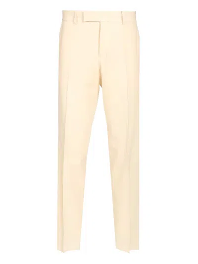 Fendi Wool Gabardine Trousers In Yellow